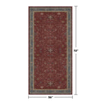 Washable 3x6 Entry Way Rugs Indoor - Burgundy Large Kitchen Rug, Non Slip Unique Bohemian Red Low Pile Thin Carpet for Bedroom Bedside, Foyer