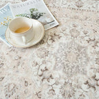 Hallway Washable Runner Rug - 2'6x14 Kitchen Rugs Entryway Rug Runner Vintage Soft Floor Mat Non Slip Indoor Farmhouse Carpet for Bathroom Living Room Bedroom (2'6''x14', Beige)