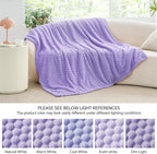 BEDELITE Fleece Throw Blanket for Couch & Bed - 3D Jacquard Decorative Lavender Blanket, Super Soft and Cozy Warm Fuzzy Blanket All Seasons Suitable, 50x60Inches