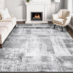 Rugflix 9x12 Area Rugs for Living Room, Washable Beige Grey Large Rug