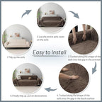MYSKY HOME Boho Couch Cover Deep Chocolate Sofa Covers with Tassel Farmhouse Sofa Slipcover Simple Couch Protector for Dogs Chenille Sectional Couch Covers L Shaped Couch Cushion Covers, 71"x 134"