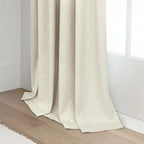Burlap Curtains 90 Inches Long for Bedroom 2 Panel 100 Percent Blackout Linen Textured Full Light Blocking Cottage Drape for Living Room Dining Noise Reducing Sound Proof Curtains 52x90 Length Beige