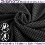 ZNSAYOTX Super Stretch Chair Slipcover Universal Sofa Chair Covers for Living Room Dogs Pet Furniture Protector Spandex Armchair Slipcovers with Anti Slip Foam Sticks (Black, Chair)