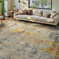 Ompaa Living Room Rug 6x9 Beige Area Rug Machine Washable Boho Rug Non Slip Abstract Vintage Indoor Large Rugs for Bedroom, Classroom, College Dorm, Farmhouse, Dining Room, Kids Playroom