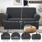 U-NICE HOME Loveseat Cover Stretch Couch Cover Sofa Cover Sofa Slipcover Furniture Protector for 2 Cushion Couch Sofa Pet Friendly(Loveseat, Dark Grey)