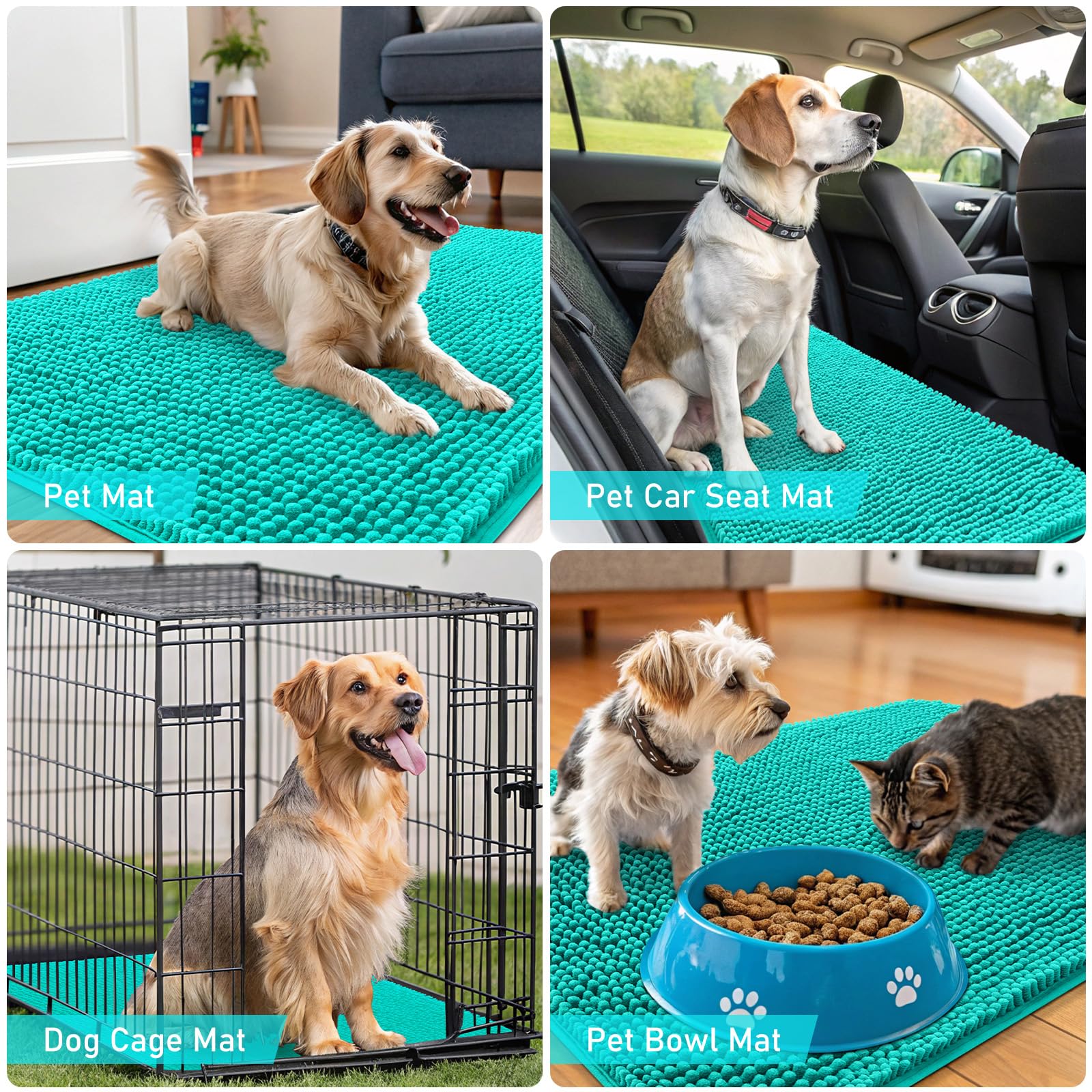 OLANLY Dog Door Mat for Muddy Paws 47x32, Super Absorbent Chenille Mud Mat