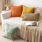 MIULEE Decorative Throw Pillow Covers for Couch 16x16 Inch Khaki 2 Pack