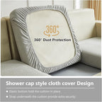 Couch Cushion Covers for Sofa Couch Covers Wear-Resistant Universal Sofa Cover Washable Stretch for Sectional Slipcovers (Texture-Light Gray,Large Triple Seat Cover)