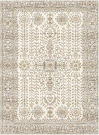 7x9 Area Rugs for Living Room,Thin Washable Rug, Non-Slip Foldable Area Rug for Bedroom, Dining Room, Home Office, Cream