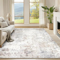 Beige Grey Washable Rugs 6x9 Area Rugs for Living Room,Bedroom,Dining Room