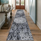 HEBE Hallway Runner Rug 2'8''x14' Washable Vintage Distressed Area Rugs Non Slip Laundry Rug Runner Boho Floor Carpet Runners for Hallways Entryway Laundry Room Kitchen Bathroom