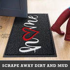 CozyBounty Black Door Mat Welcome Mats Home Non-Slip Doormat for Entryway Low-Profile Floor Mat for Yard, Garage, High Traffic Areas (32"x20", Black)