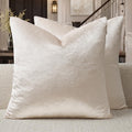 GIGIZAZA Velvet Pillow Covers 24x24 Decorative Pillows Pack of 2 Ivory