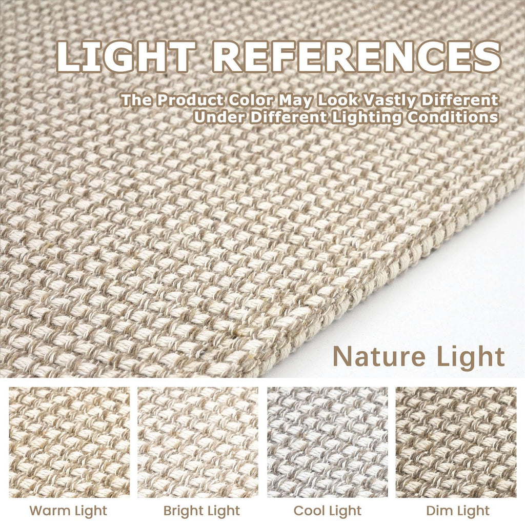 KOZYFLY Long Runners for Hallways 3x12 ft Washable Kitchen Runner Non Slip Rubber Backed Hallway Rugs Cotton Entryway Runner Rug Floor Carpet for Indoor Hall, Backdoor, Kitchen, Ivory/Khaki