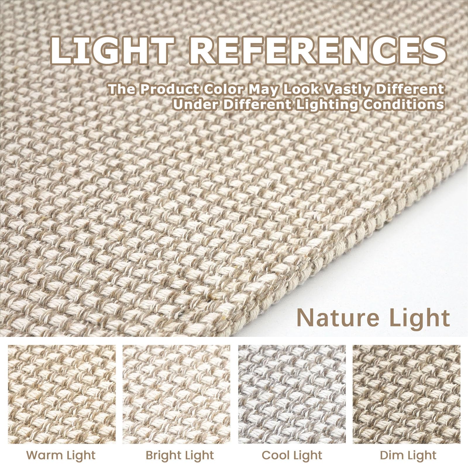 KOZYFLY Long Runners for Hallways 3x12 ft Washable Kitchen Runner Non Slip Rubber Backed Hallway Rugs Cotton Entryway Runner Rug Floor Carpet for Indoor Hall, Backdoor, Kitchen, Ivory/Khaki