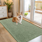 OLANLY Dog Door Mat for Muddy Paws 54x32, Super Absorbent Chenille Mud Mat