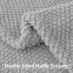 Whale Flotilla Extra Large Fuzzy Fleece Throw Blanket for Couch, 50x70 Inch Fluffy Warm Soft Jacquard Blankets for All Season, Lightweight and Cozy, Light Grey