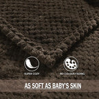 Exclusivo Mezcla Fleece Throw Blanket Extra Large, Super Soft and Warm Blankets for Couch, Sofa and Bed Waffle Textured, Cozy, Fuzzy and Lightweight (Coffee, 50x70 Inches)
