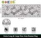 HEBE Hallway Runner Rug 2'8''x8' Washable Vintage Distressed Area Rugs Non Slip Laundry Rug Runner Boho Floor Carpet Runners for Hallways Entryway Laundry Room Kitchen Bathroom