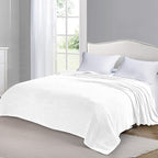 BEDELITE Fleece Blanket Twin Size White Throw Blanket for Couch & Bed, Luxury Plush Cozy Fuzzy Blanket 60x80 inches, Super Soft Warm Lightweight Throw Blanket for Travel Camping