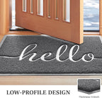 BeneathYourFeet Door Mat (30"x17.5",Dark Grey), Welcome Mat Low Profile Front Doormat Non Slip Mats for Entryway, Patio, High Traffic Areas