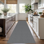 KOZYFLY Runners for Hallways 3x10 ft Washable Kitchen Runner Non Slip Rubber Backed Hallway Rugs Cotton Entryway Runner Rug Floor Carpet for Indoor Hall, Backdoor, Kitchen, Grey/Dark Grey