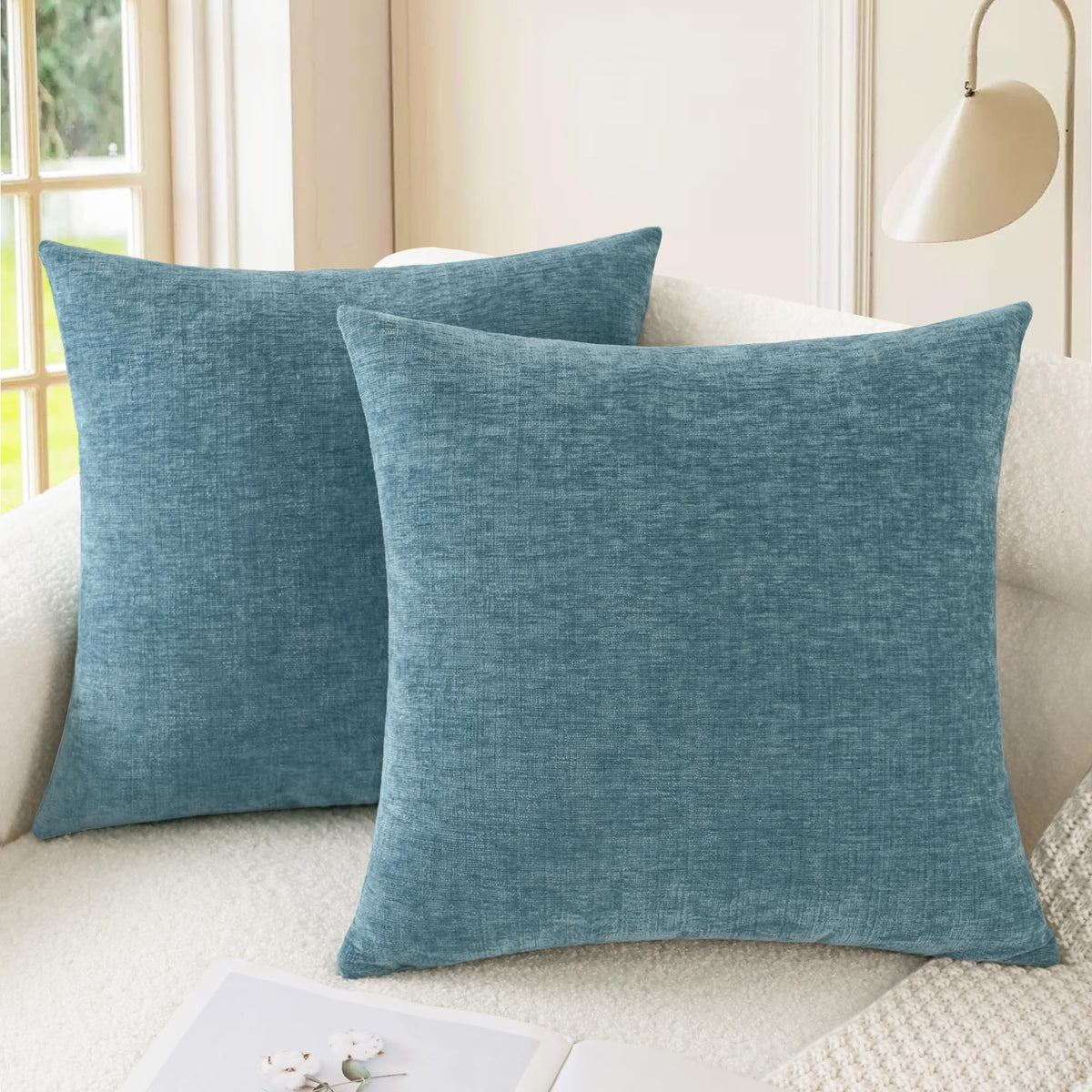 CaliTime Decorative Couch Throw Pillow Covers 16 X 16 Inches Medium Grey