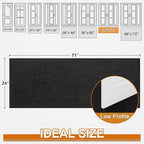 Mibao Dirt Trapper Door Mat for Indoor Outdoor, Waterproof All-Season, All-Weather Doormat, Heavy Duty Non-Slip Entrance Rug, Low Profile Absorbent Entrance Mat Carpet, 72" x 24", Black
