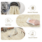 Soalmost Washable Area Rug 8x10 Large Soft Living Room Rugs Beige/Ivory