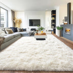 Pionblank 8x10 Rug for Living Room, Fluffy Large Area Rug, Cream White