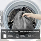 Leather Look Couch Cushion Covers Sofa Seat Slipcovers Sets Couches Furniture Protector for Sectional Armchair Loveseat Pets Kids Stretch Spandex Fabric (3 Cushion XL Sofa, Light Grey)