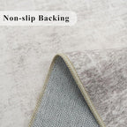 Hallway 4x10 Washable Runner Rug:Stain Resistant Abstract Rug for Kitchen Entryway Farmhouse Soft Carpet for Bathroom Bedroom Thin Laudry Living Room Floor Mat with Non Slip Backing(4x10,Beige/Cream)