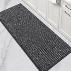 BEQHAUSE Kitchen Runner Rugs 24"x60", Non-Slip Kitchen Mats for Floor, Super Absorbent and Stain Resistant Kitchen Rug, Machine Washable Rugs for Kitchen, Hallway, Laundry & Sink, Charcoal