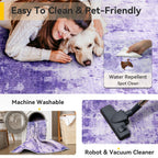 RELEANY Washable 2'x3' Abstract Area Rug for Living Room Purple