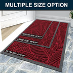 Colorxy Waterproof Doormat, Sturdy Natural Rubber Front Indoor Mat, Non Slip Low Profile Indoor Outdoor Door Mats, Stain and Fade Resistant Floor Mat, Easy Clean Patio Entry Mat, 59''x23'', Burgundy