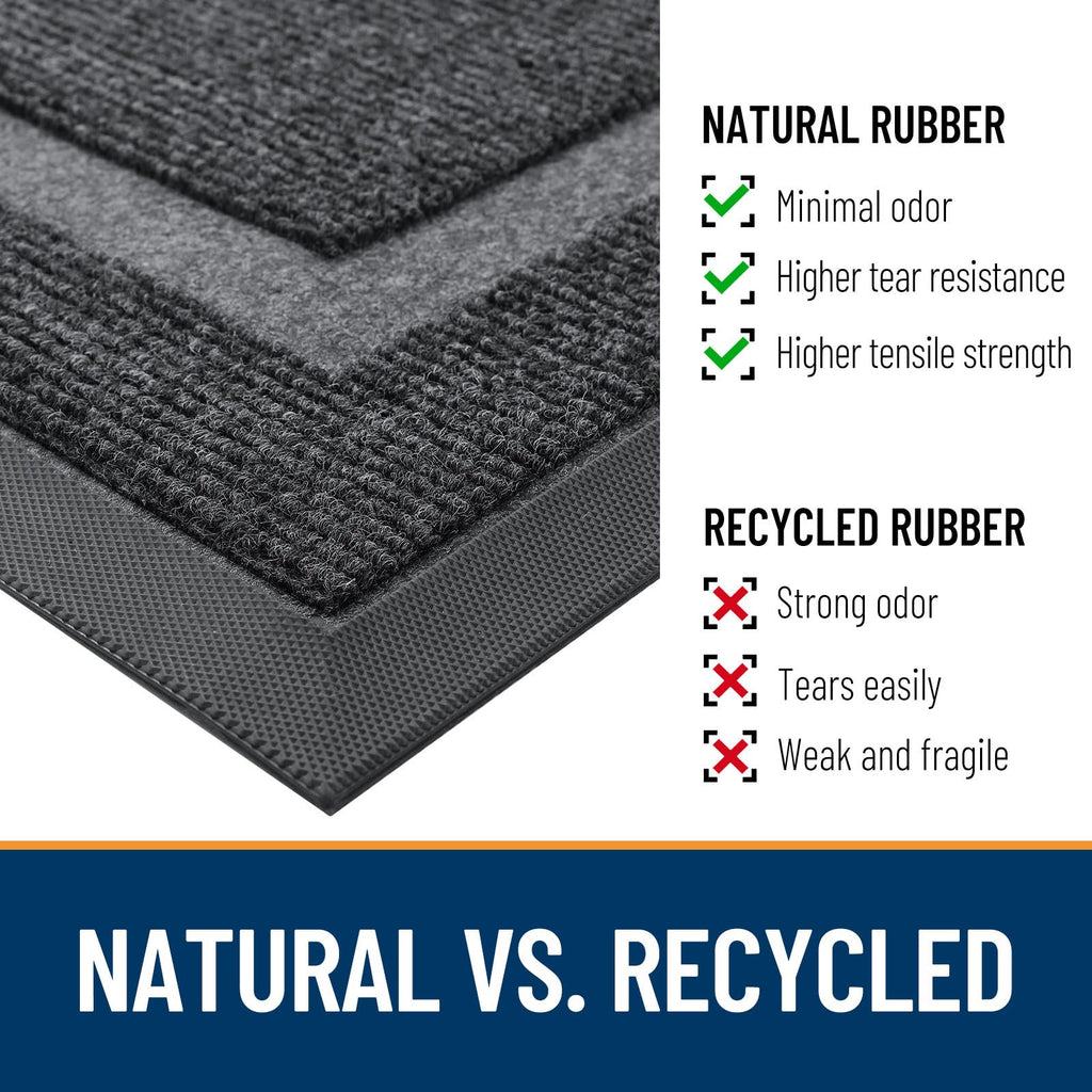 OLANLY Front Door Mat Outside 59x34, All-Season Heavy-Duty Rubber Doormat
