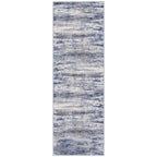 KOZYFLY 3x8 Ft Rug Modern Ombre Runner Rug for Hallway, Washable Kitchen Rugs Non-Slip Soft Striped Entryway Rug, Print Grey-Blue Abstract Carpet for Laundry Nursery