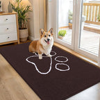 OLANLY Dog Door Mat for Muddy Paws 54x32, Paw Print Design Chenille Mud Mat