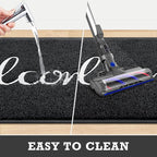 CozyBounty Black Door Mat Welcome Mats Outdoor Indoor Non-Slip Doormat for Entryway Low-Profile Floor Mat for Yard, Garage, High Traffic Areas (36"x24", Black)