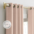 NICETOWN 100% Absolutely Blackout Linen Curtains for Bedroom Living Room, Blush Pink, 52" Wide, 2 Pieces, Privacy Vertical Thermal Insulated Window Drapes 84 inch Long for Infants and Young Children