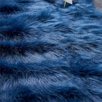 EasyJoy Ultra Soft Fluffy Shaggy Area Rug Faux Fur Rug Chair Cover Seat Pad Fuzzy Area Rug for Bedroom Floor Sofa Living Room (2 x 6 ft Sheepskin, Dark Blue)