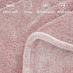 Exclusivo Mezcla Plush Fuzzy Fleece Throw Blanket Extra Large, Super Soft, Fluffy and Warm Blankets for Couch, Bed, All Season (Mixed Dusty Pink, 50x70 inches)