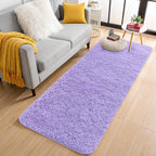OLANLY 2x6 Machine Washable Runner Rugs for Hallway, Soft Fluffy Shaggy Bedside Rugs for Bedroom, Living Room, Indoor Floor Carpet for Kids Girl Boy, Nursery Rooms, Home Decor Aesthetic, Light Purple