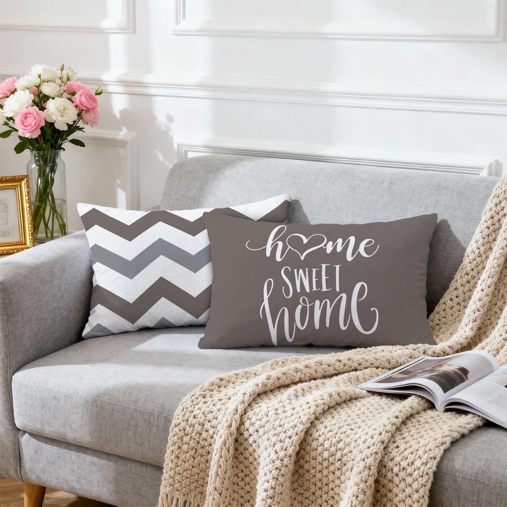 Hexagram Geometric Gray Pillow Covers 12x20, Decorative Pillow Covers