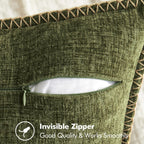 MIULEE Decorative Lumbar Throw Pillow Covers 12x20 Inch Olive Green 2 Pack