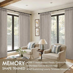 MIULEE Pinch Pleated Thick Linen Curtains 108 Inches Length Taupe Curtains