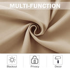 NICETOWN Small Kitchen Windows Curtains - Blackout Functional Thermal Insulated Window Treatment Curtains/Drapes, Home Christmas Decoration (Biscotti Beige, 2 Panels, 42W by 36L + 1.2 inches Header)
