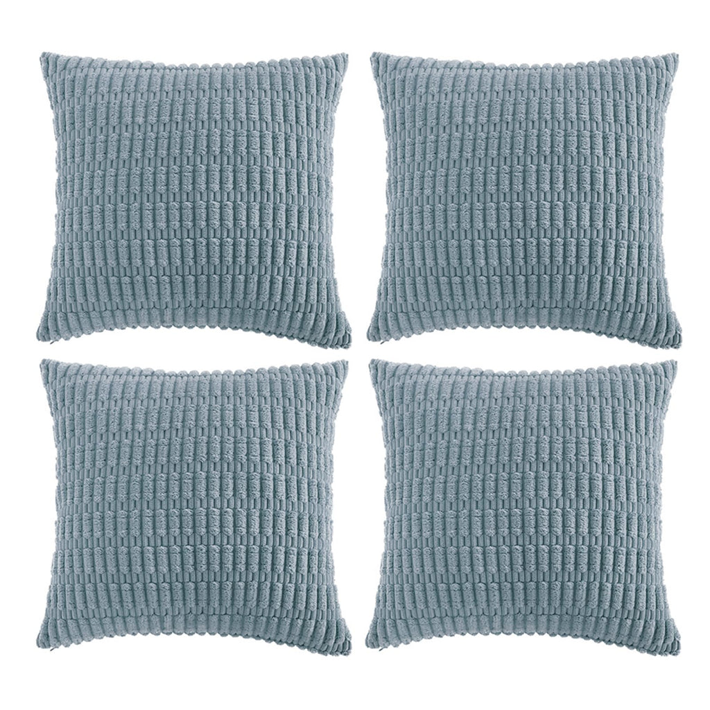 Fancy Homi 4 Packs Decorative Throw Pillow Covers for Living Room Couch Bed, Modern Farmhouse Boho Home Décor Accent Cushion Case, 24" x 24", Light Blue