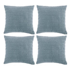 Fancy Homi 4 Packs Decorative Throw Pillow Covers for Living Room Couch Bed, Modern Farmhouse Boho Home Décor Accent Cushion Case, 24" x 24", Light Blue