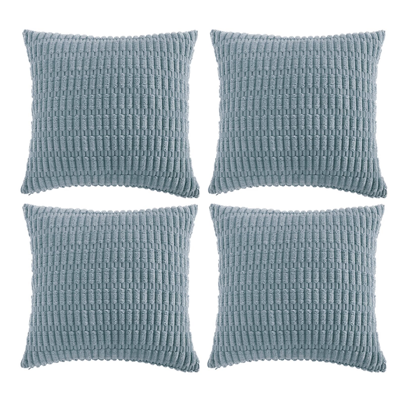 Fancy Homi 4 Packs Decorative Throw Pillow Covers for Living Room Couch Bed, Modern Farmhouse Boho Home Décor Accent Cushion Case, 24" x 24", Light Blue